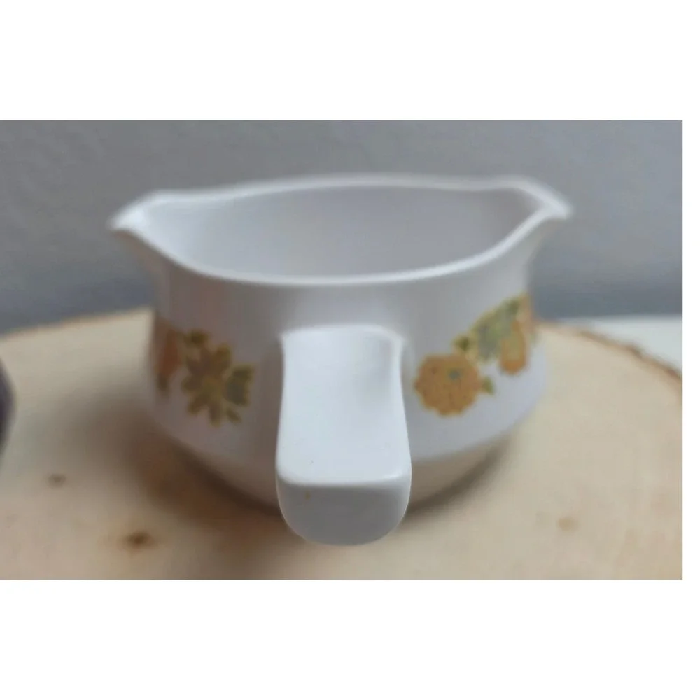 Noritake Progression Sunny Side 9003 Creamer Vintage 70s Floral Dual Spout Japan